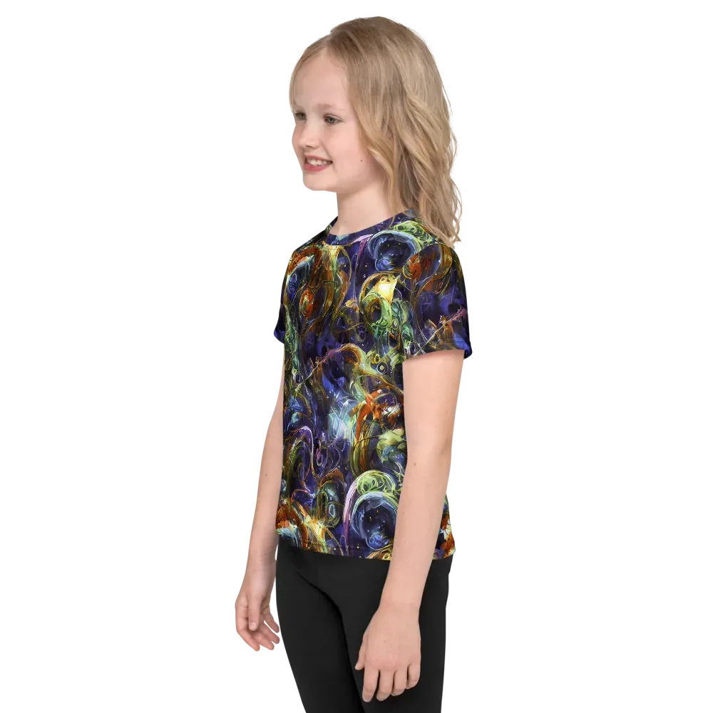 Molten Midnight on Kids Crew Neck T-Shirt — Left