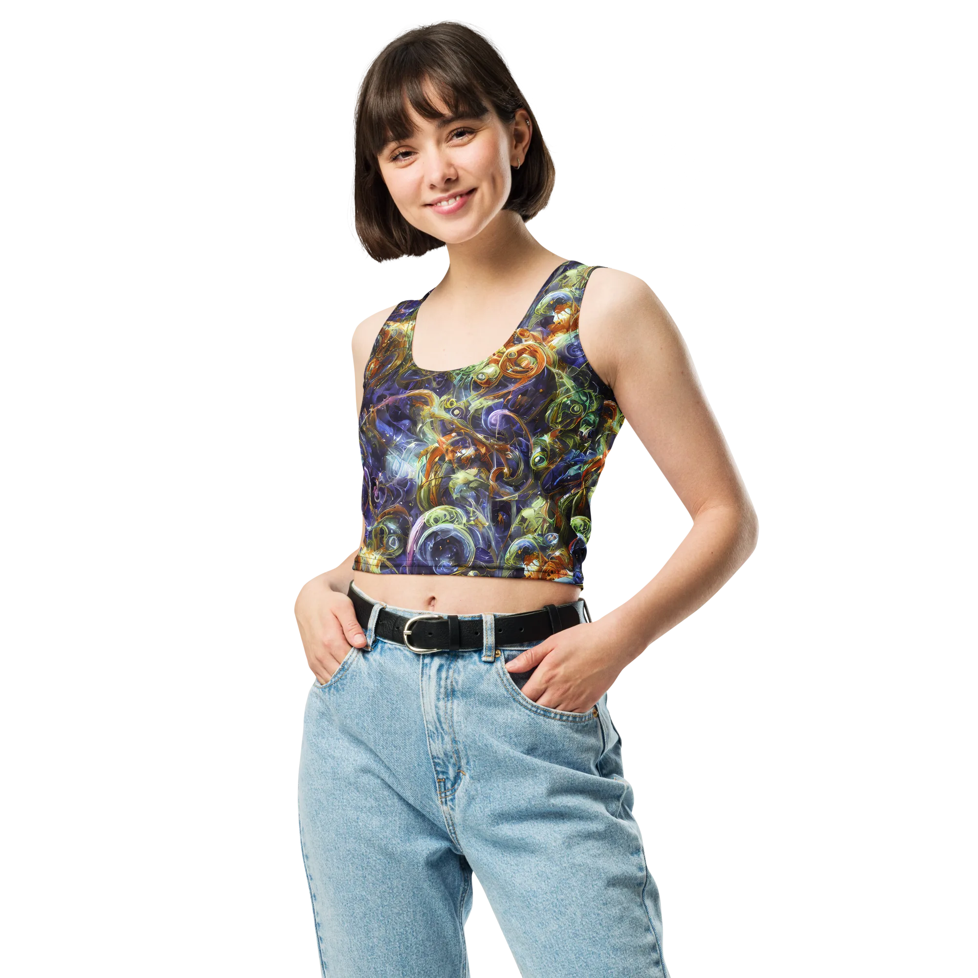 Molten Midnight on Crop Top — Front