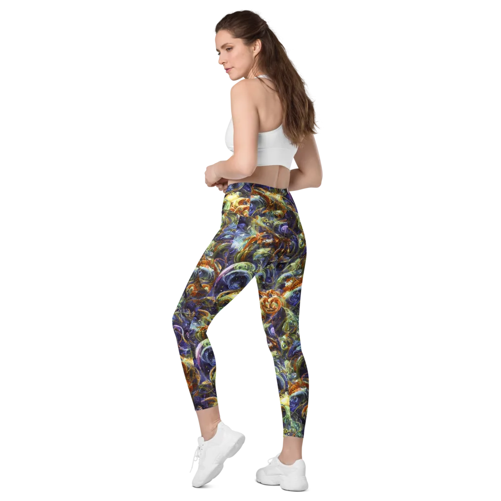 Molten Midnight on Leggings with Pockets — Left Back