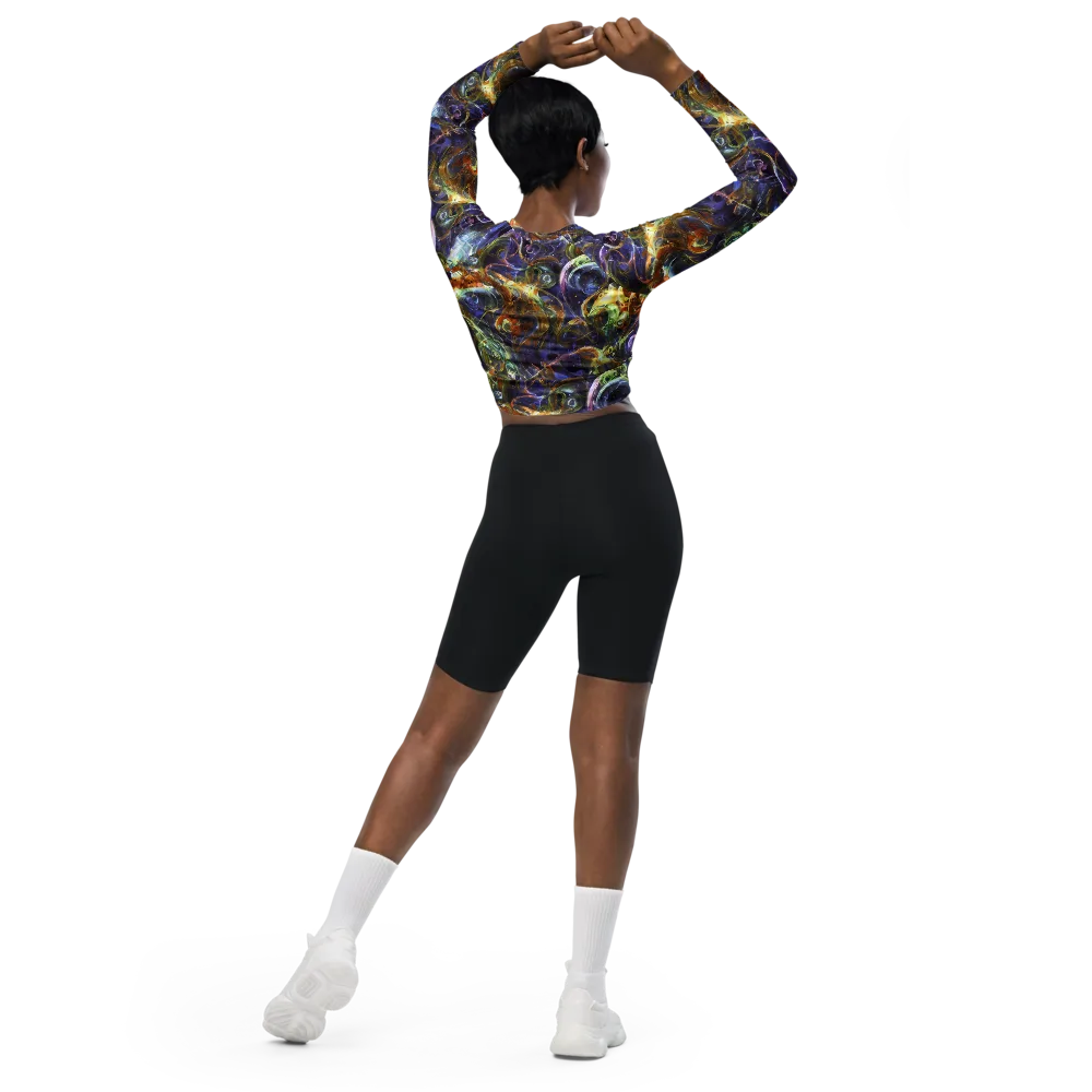 Molten Midnight on Long Sleeve Crop Top — Back