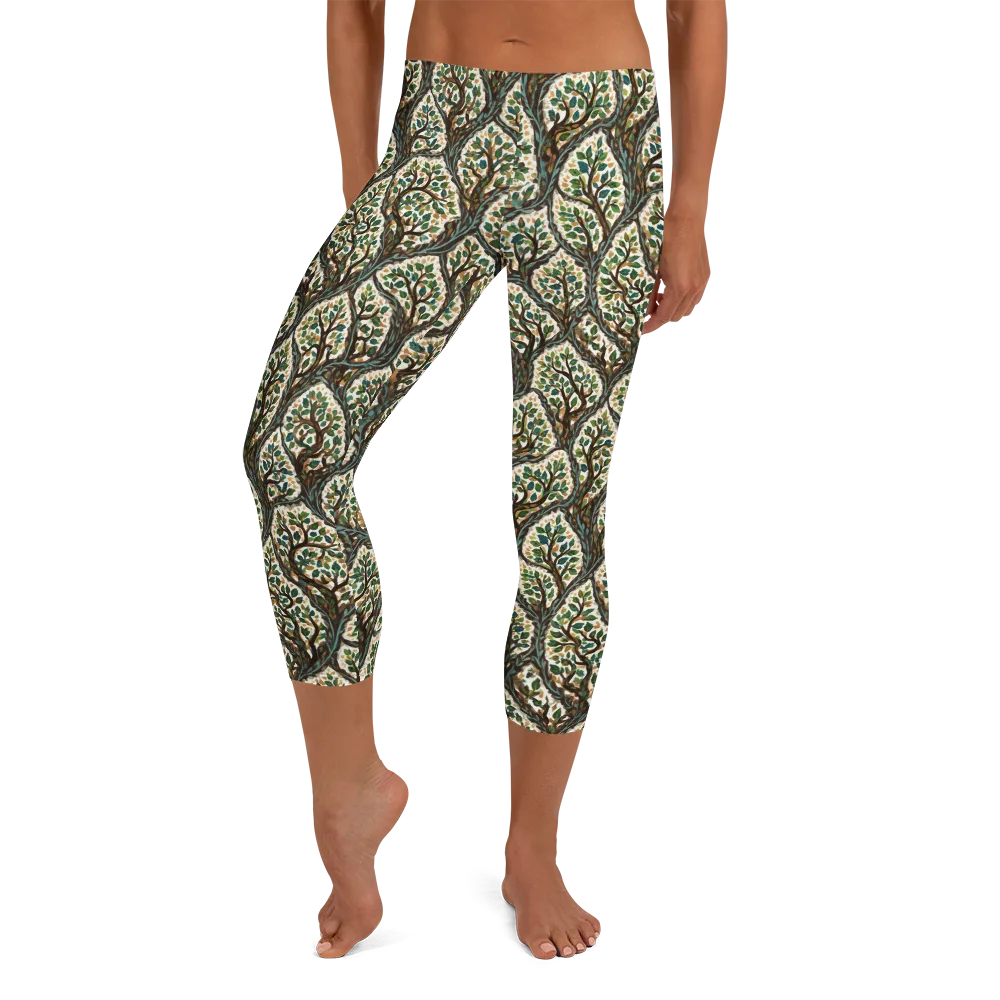 Verdant Filigree on Capri Leggings — Front