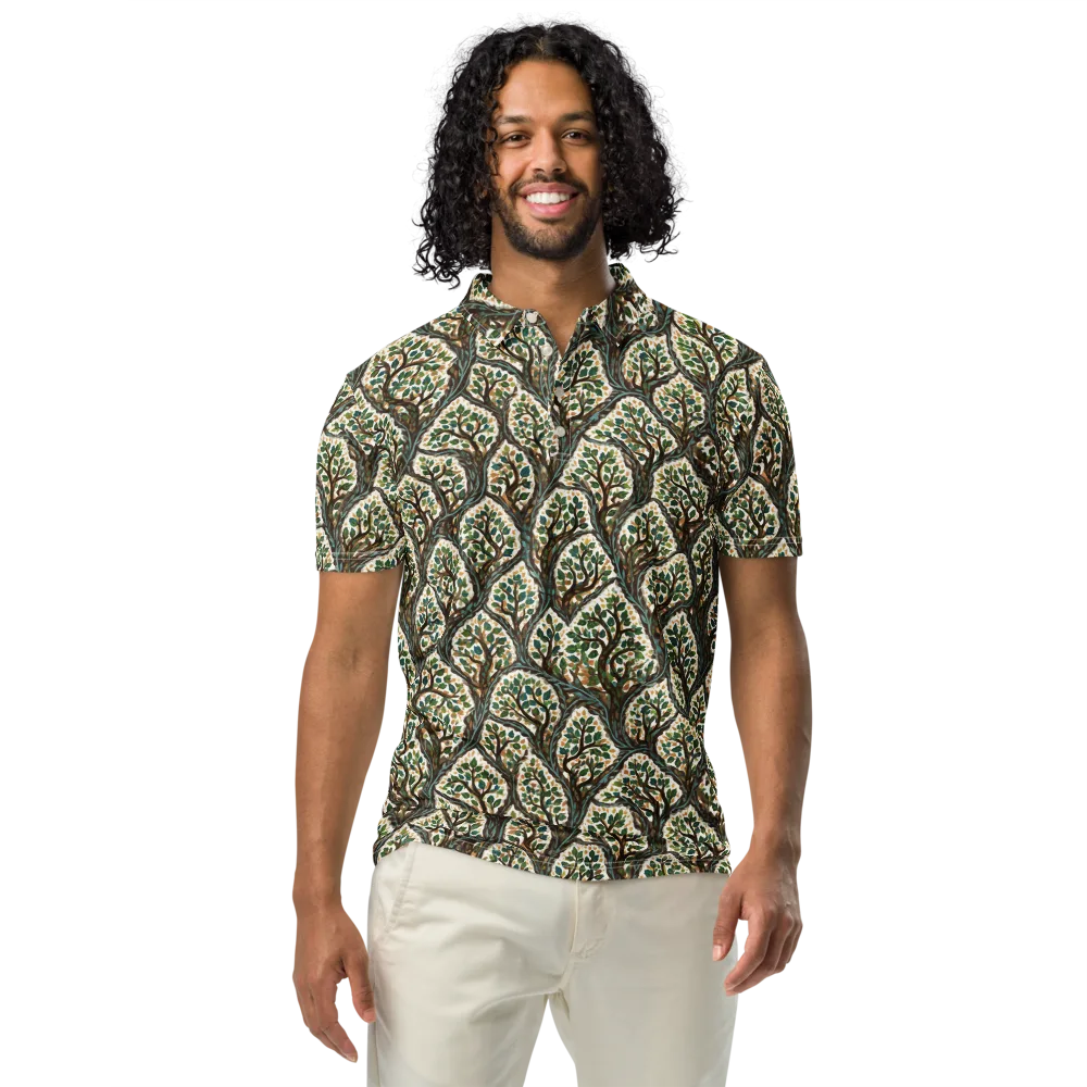 Verdant Filigree on Men's Slim Fit Polo Shirt — Front