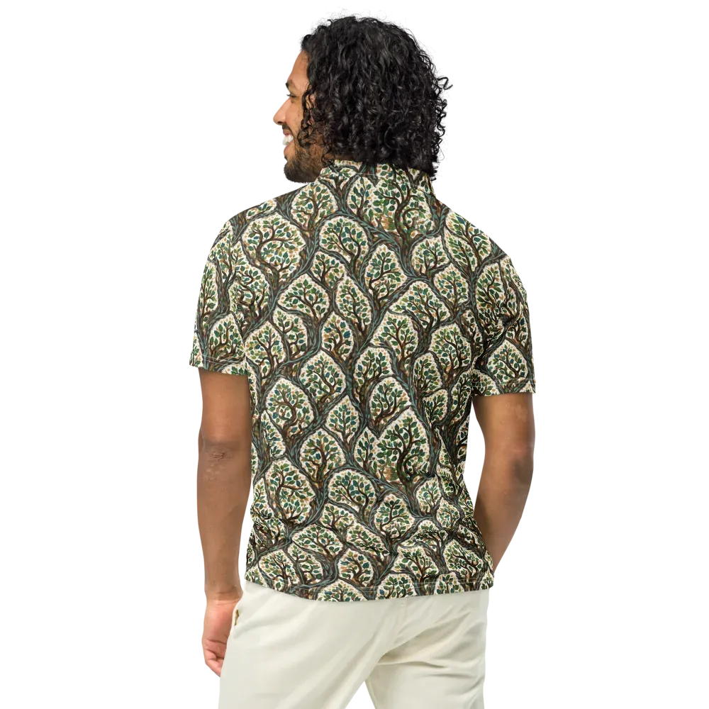 Verdant Filigree on Men's Slim Fit Polo Shirt — Back
