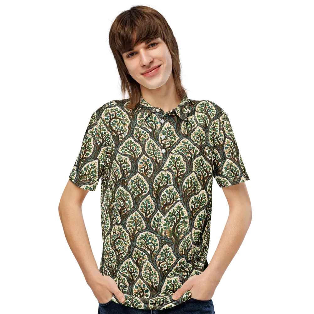 Verdant Filigree on Men's Slim Fit Polo Shirt — Front