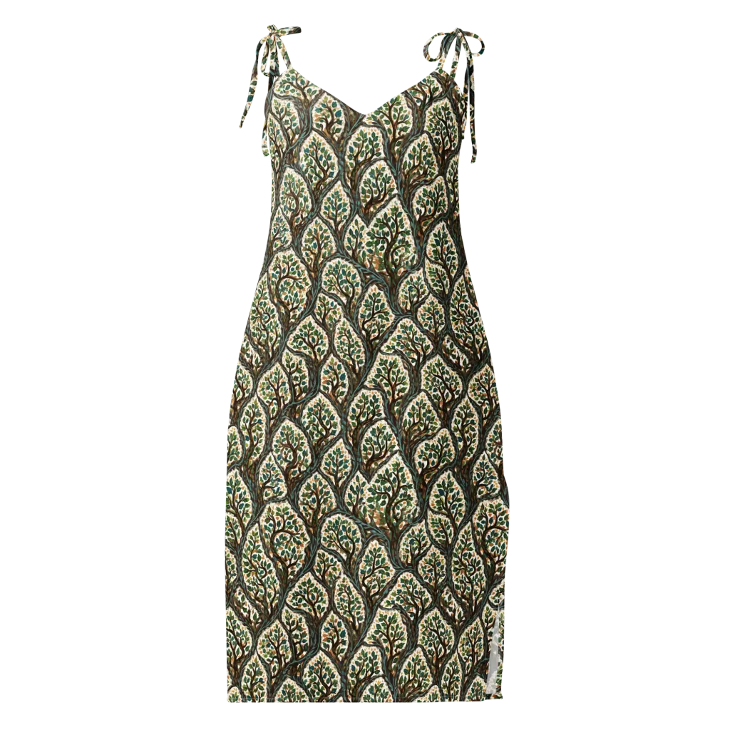 Verdant Filigree on Slip Dress — Front