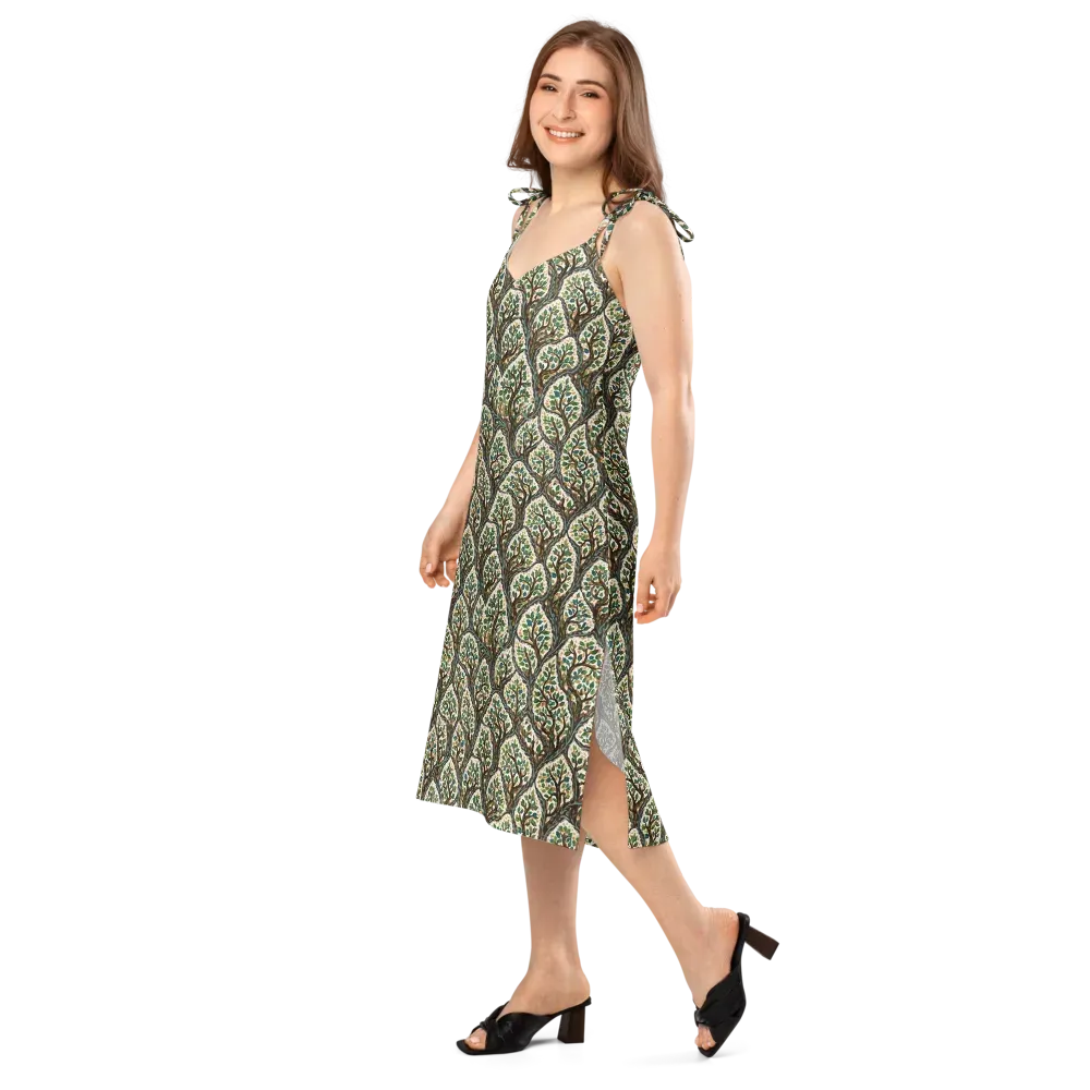 Verdant Filigree on Slip Dress — Left Front
