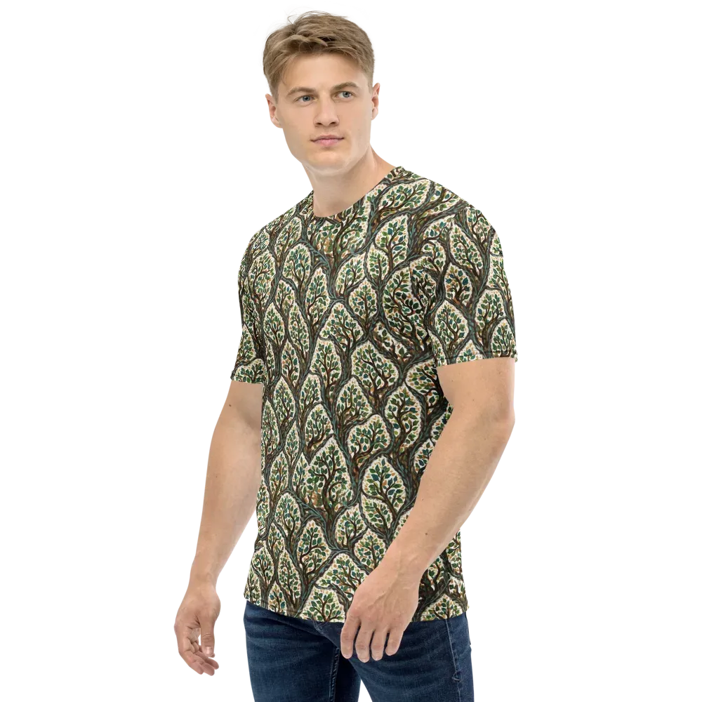 Verdant Filigree on Men's Crew Neck T-Shirt — Left