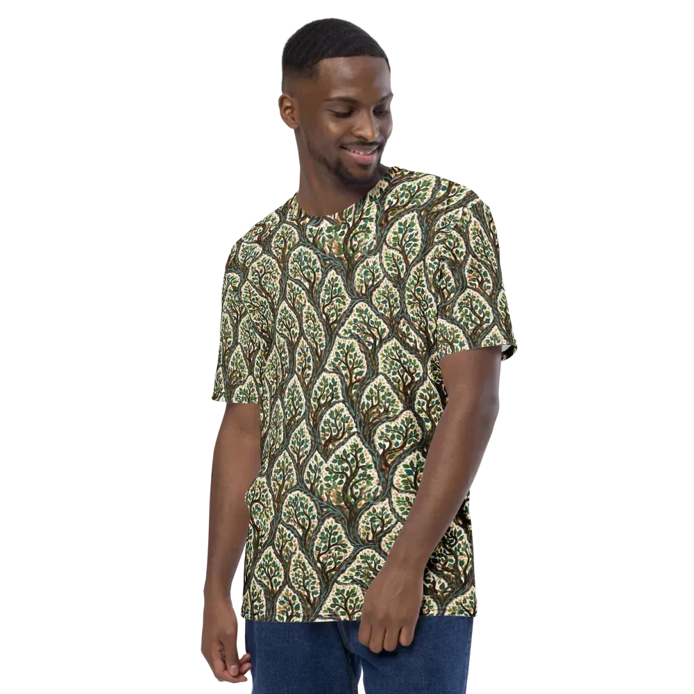 Verdant Filigree on Men's Crew Neck T-Shirt — Left