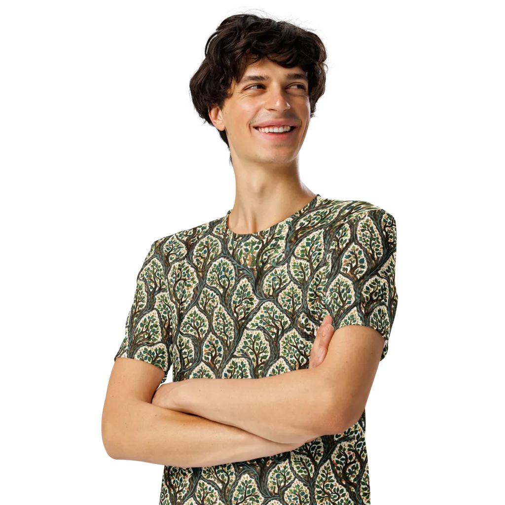 Verdant Filigree on Men's Crew Neck T-Shirt — Left Front