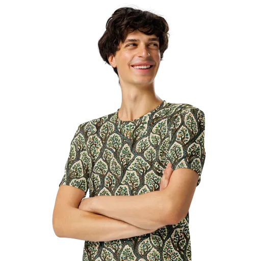 Verdant Filigree on a Men's Crew Neck T-Shirt