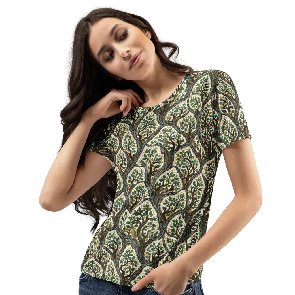 Verdant Filigree on Women's Crew Neck T-Shirt — Left Front