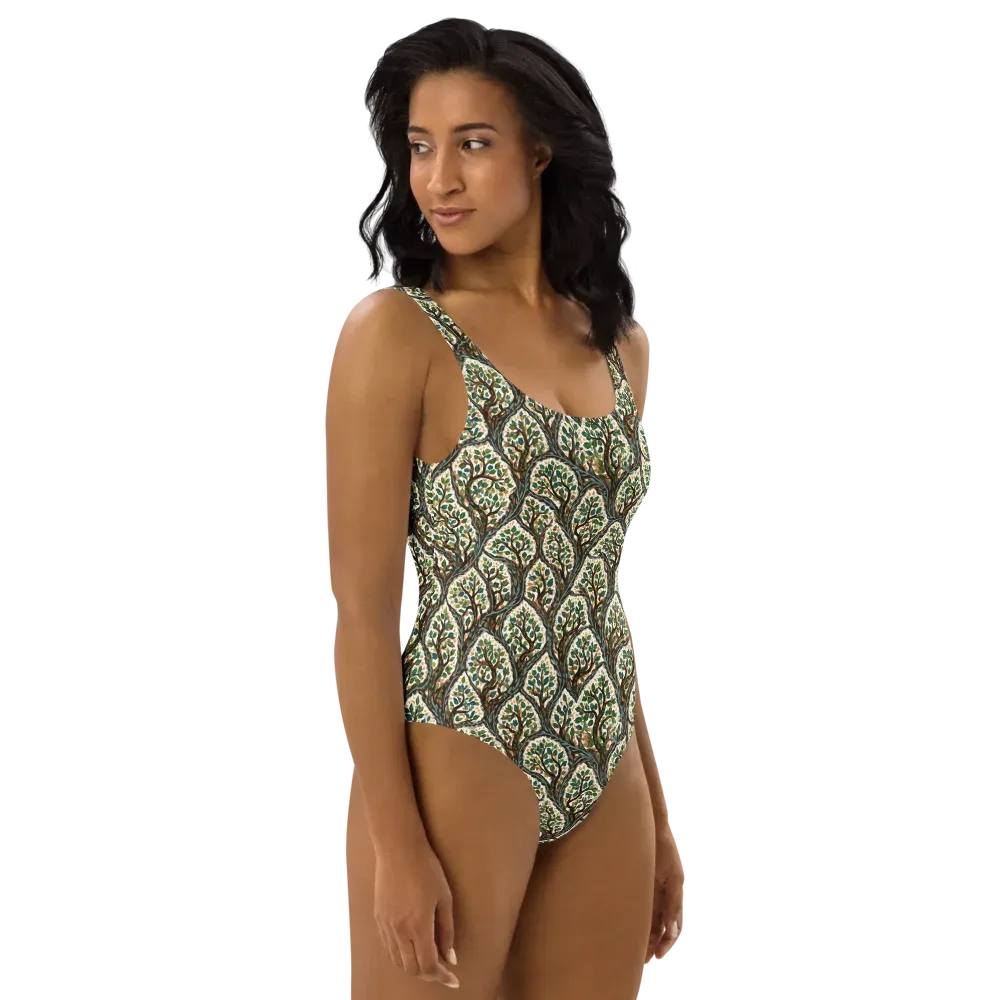 Verdant Filigree on One-Piece Swimsuit — Right