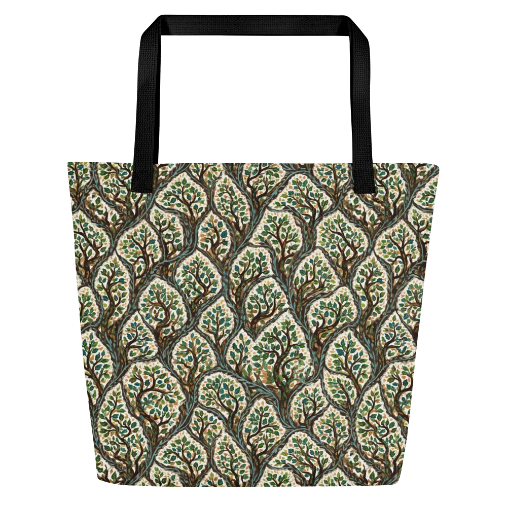Verdant Filigree on Large Tote Bag W/ Pocket — Front