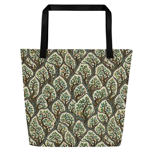 Verdant Filigree on a Large Tote Bag W/ Pocket
