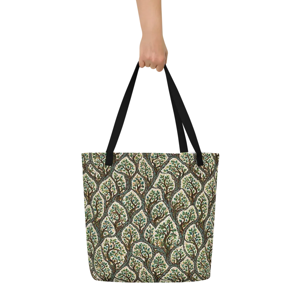 Verdant Filigree on Large Tote Bag W/ Pocket — Front