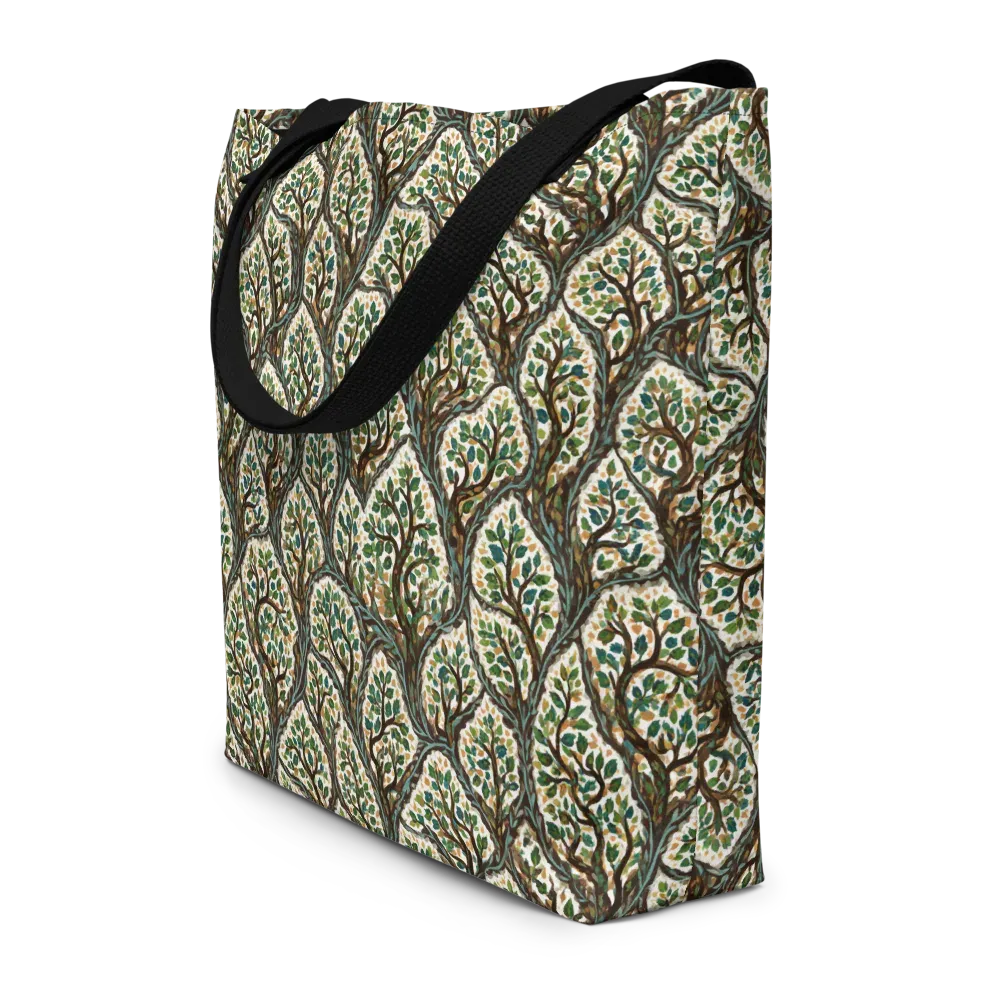 Verdant Filigree on Large Tote Bag W/ Pocket — Front
