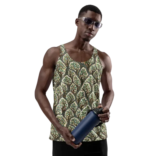 Verdant Filigree on a Men's Tank Top