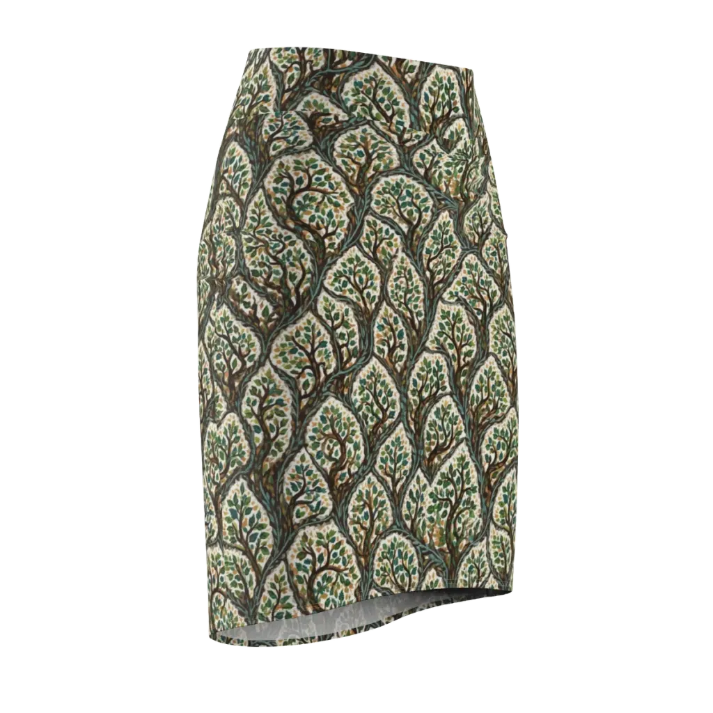 Verdant Filigree on Pencil Skirt — Front Side