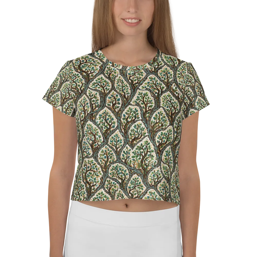 Verdant Filigree on Crop Tee — Front