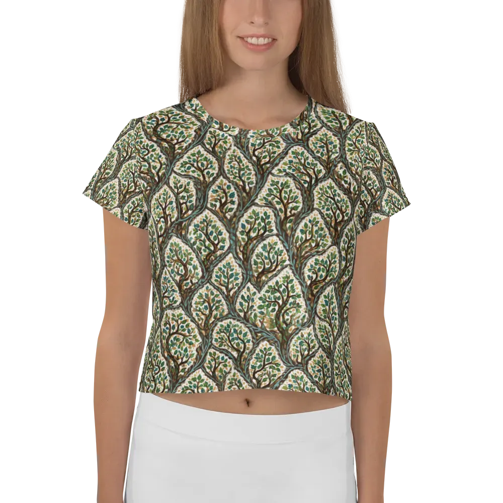 Verdant Filigree on Crop Tee — Front
