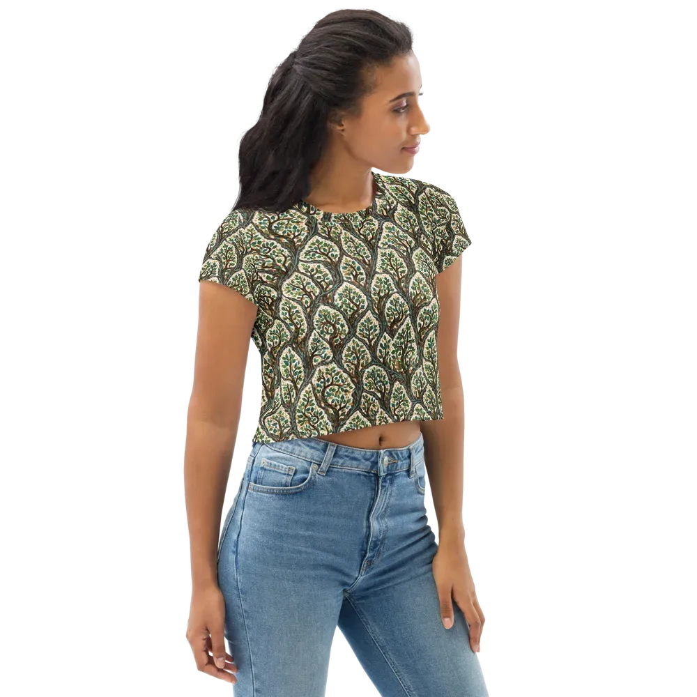 Verdant Filigree on Crop Tee — Right Front