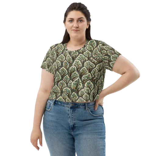 Verdant Filigree on a Crop Tee