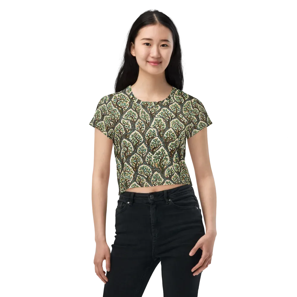 Verdant Filigree on Crop Tee — Front