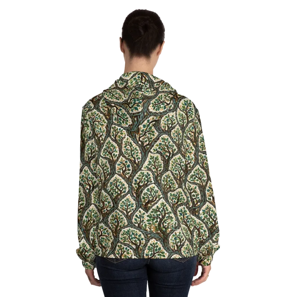 Verdant Filigree on Women's Full-Zip Hoodie — Back On Person