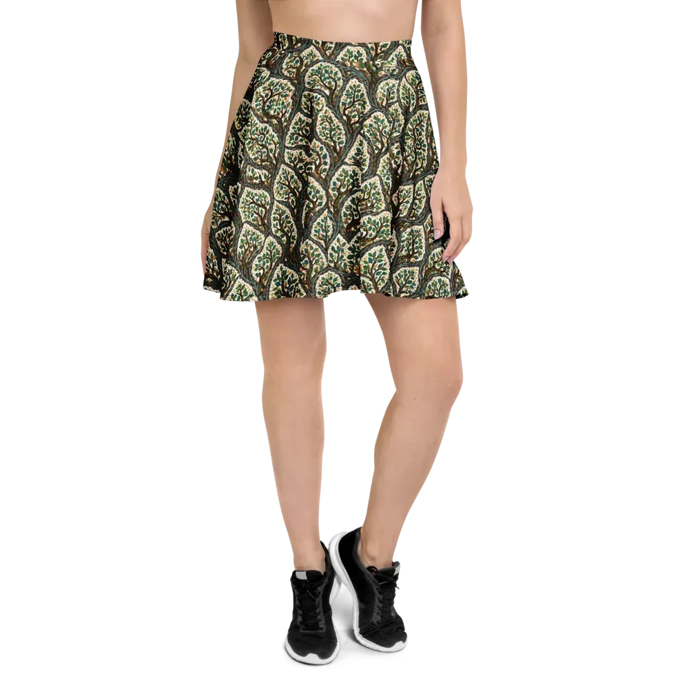 Verdant Filigree on Skater Skirt — Front