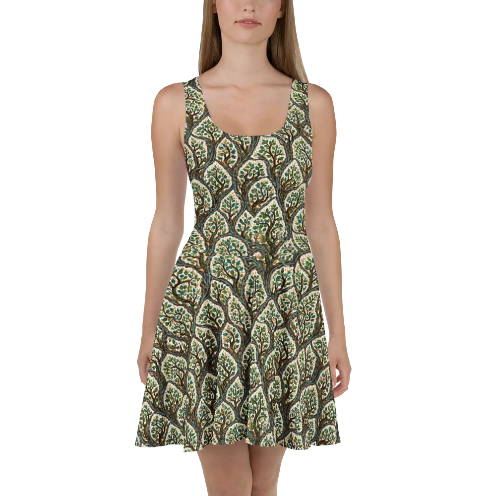 Verdant Filigree on Skater Dress — Front