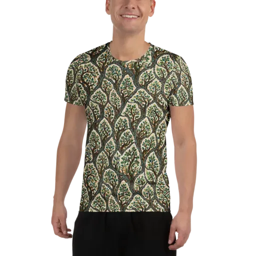 Verdant Filigree on a Men's Athletic T-Shirt