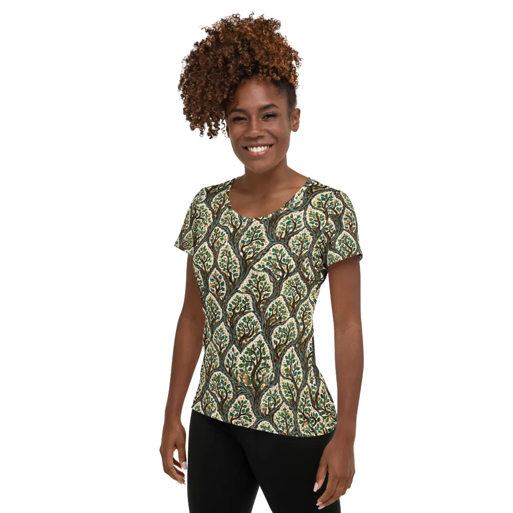 Verdant Filigree on Women's Athletic T-Shirt — Left
