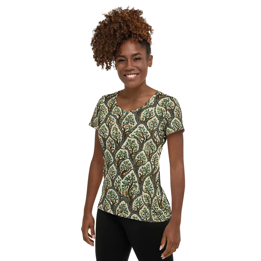 Verdant Filigree on Women's Athletic T-Shirt — Left