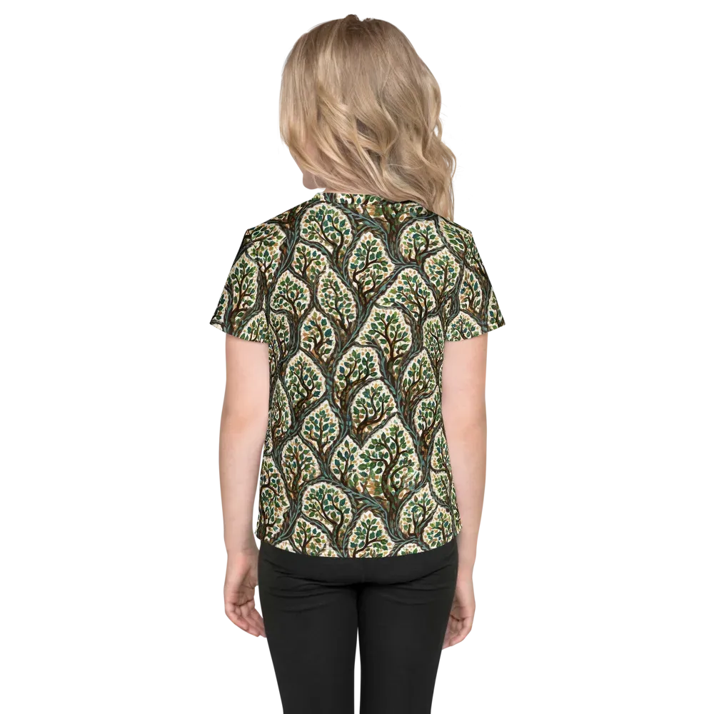 Verdant Filigree on Kids Crew Neck T-Shirt — Back