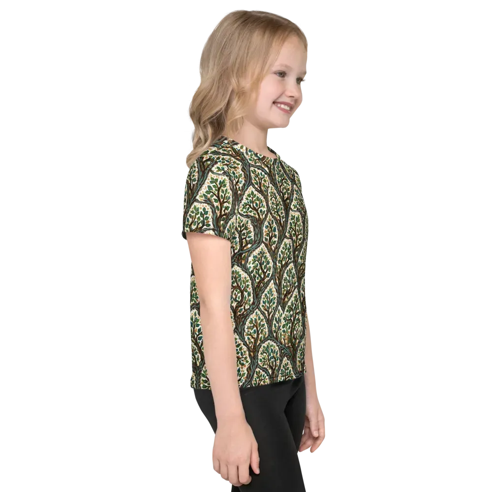 Verdant Filigree on Kids Crew Neck T-Shirt — Right