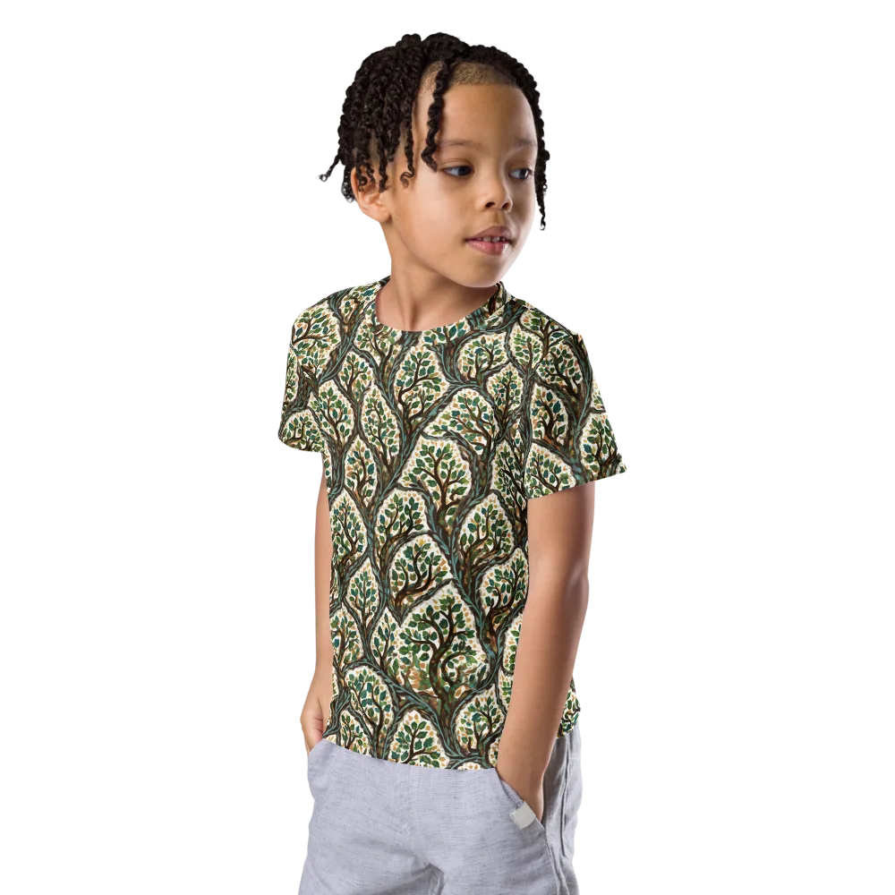 Verdant Filigree on Kids Crew Neck T-Shirt — Left Front