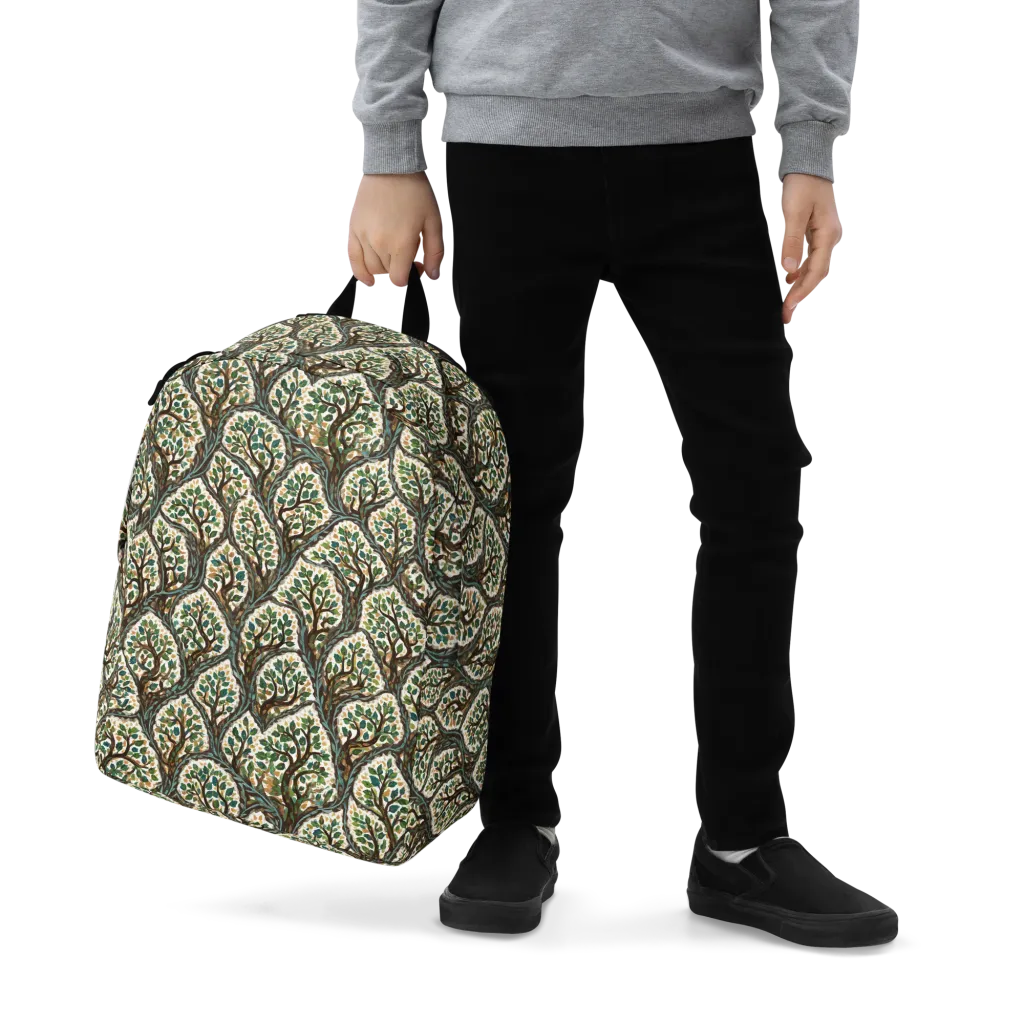 Verdant Filigree on Minimalist Backpack — Zoomed-in