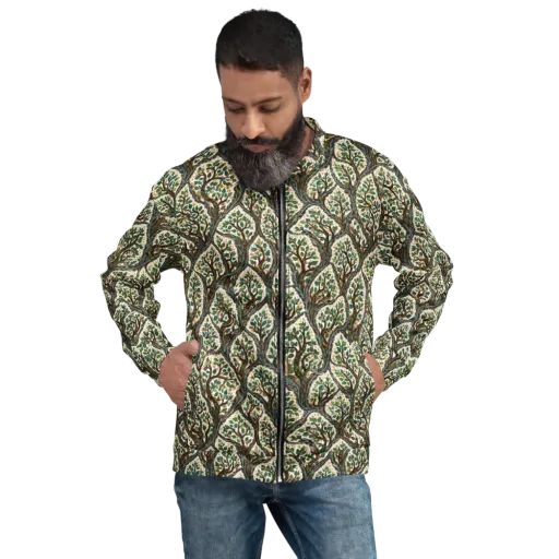 Verdant Filigree on a Bomber Jacket