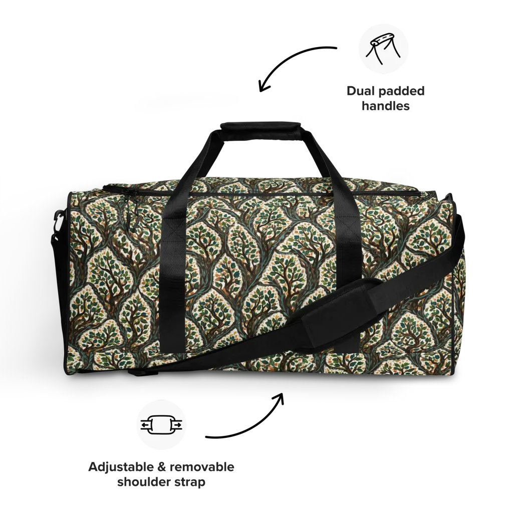 Verdant Filigree on Duffle Bag — Front