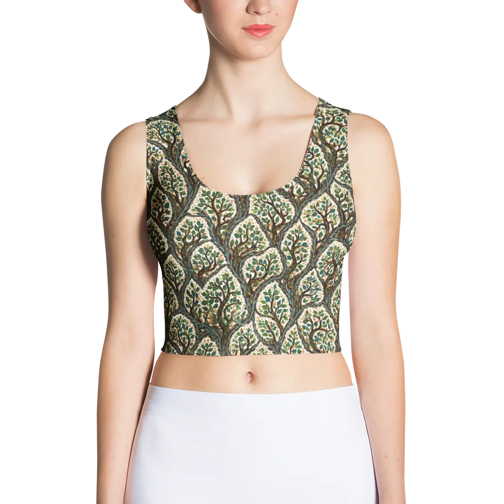 Verdant Filigree on Crop Top — Front