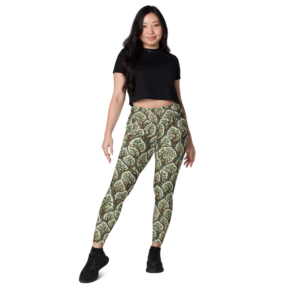Verdant Filigree on Leggings with Pockets — Front