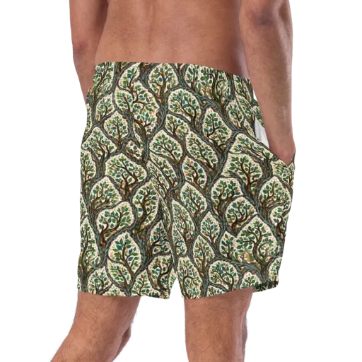 Verdant Filigree on a Swim Trunks