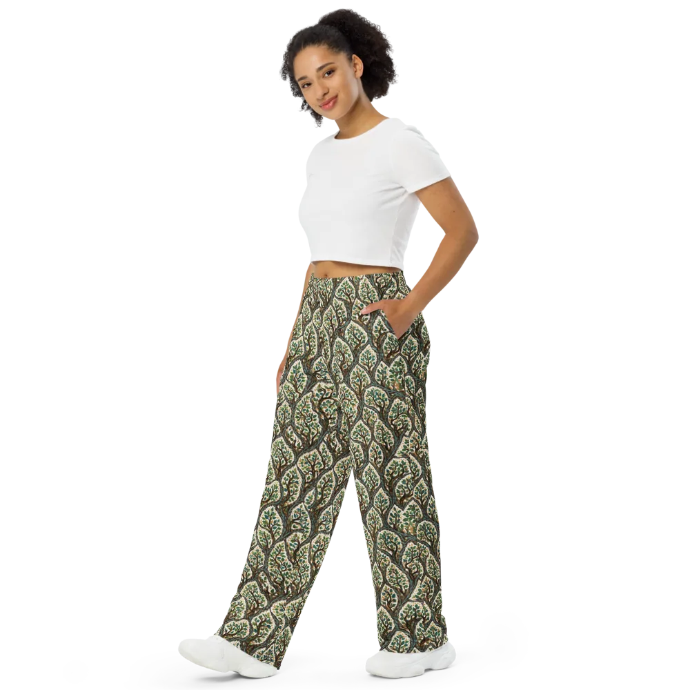 Verdant Filigree on Wide-Leg Pants — Left Front