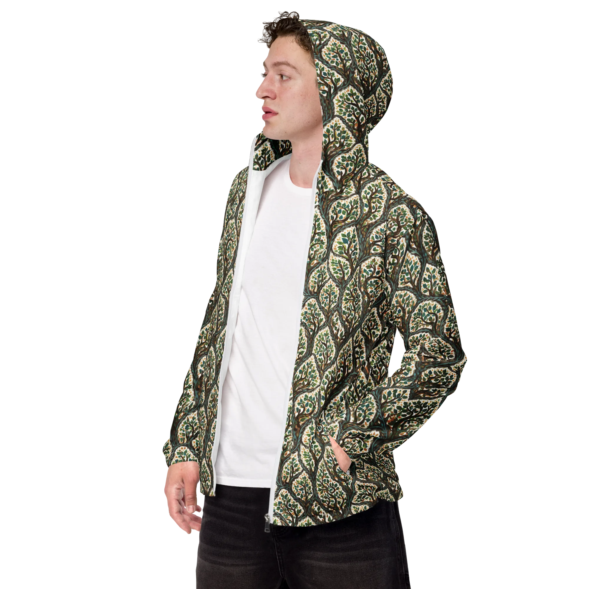Verdant Filigree on Men's Windbreaker — Left Front