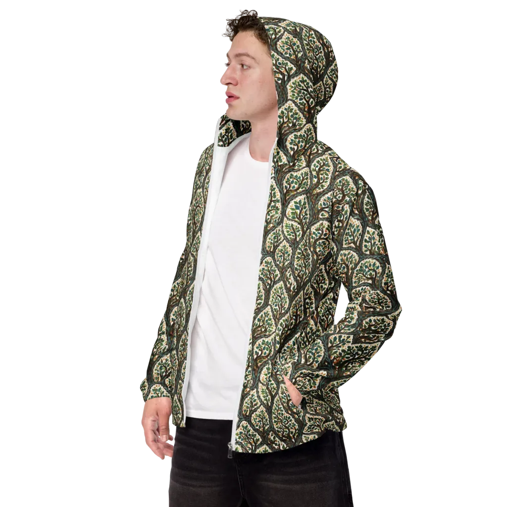 Verdant Filigree on Men's Windbreaker — Left Front