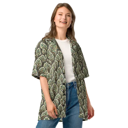 Verdant Filigree on a Button Shirt