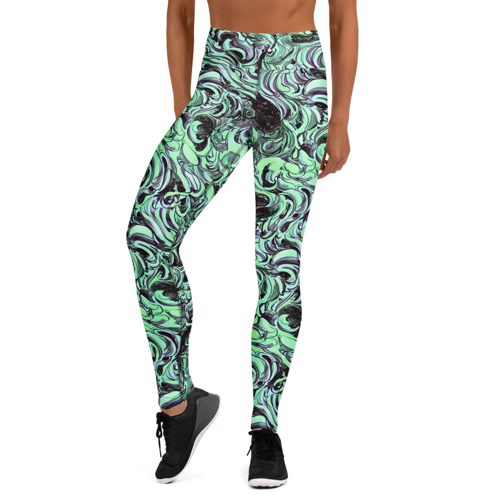 Mint Maelstrom on Yoga Leggings — Front