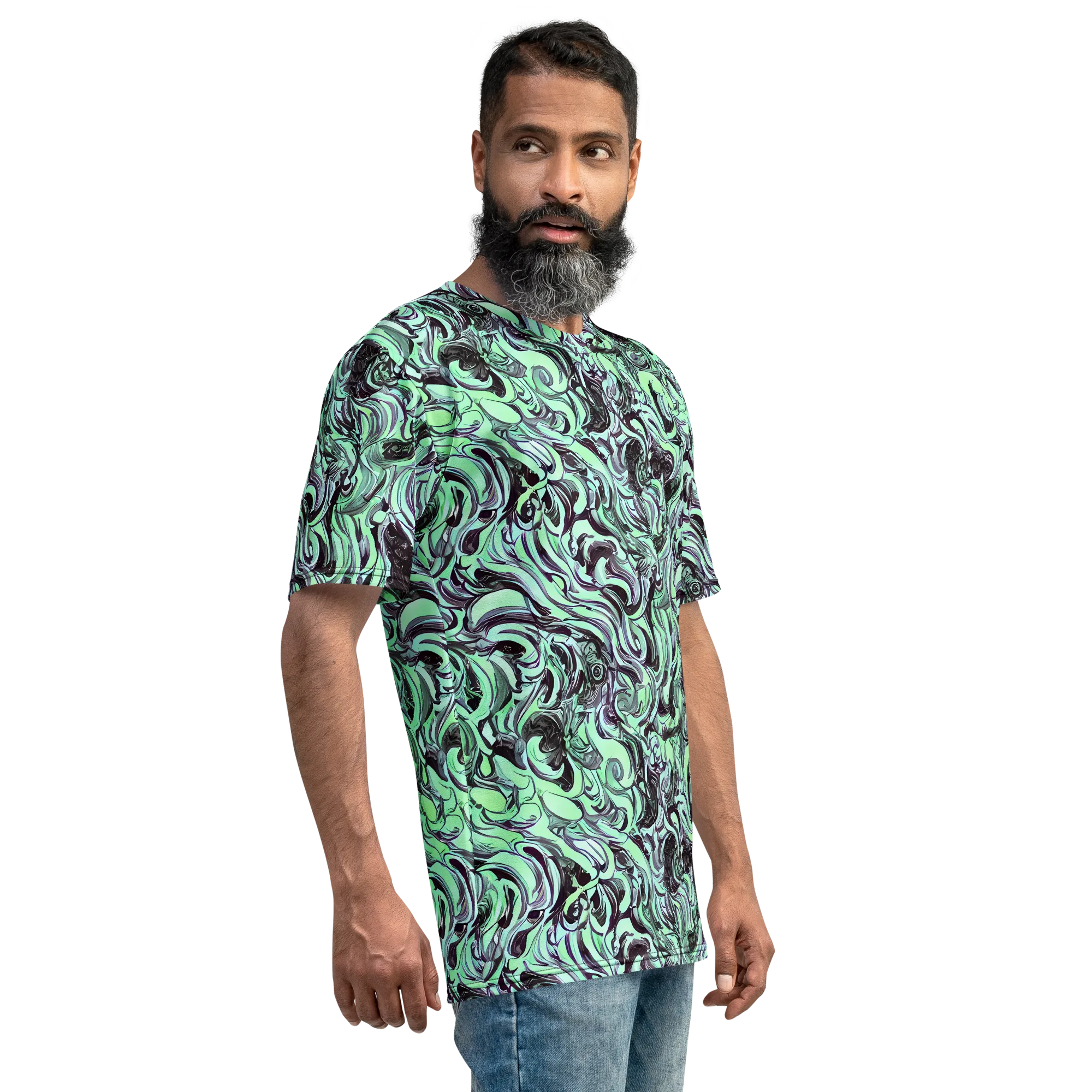 Mint Maelstrom on Men's Crew Neck T-Shirt — Right