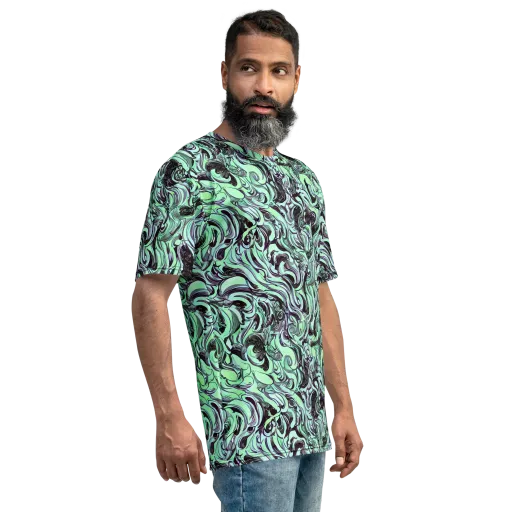 Mint Maelstrom on a Men's Crew Neck T-Shirt