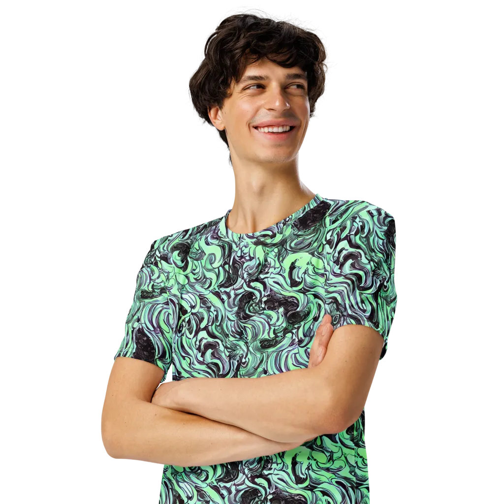 Mint Maelstrom on Men's Crew Neck T-Shirt — Left Front